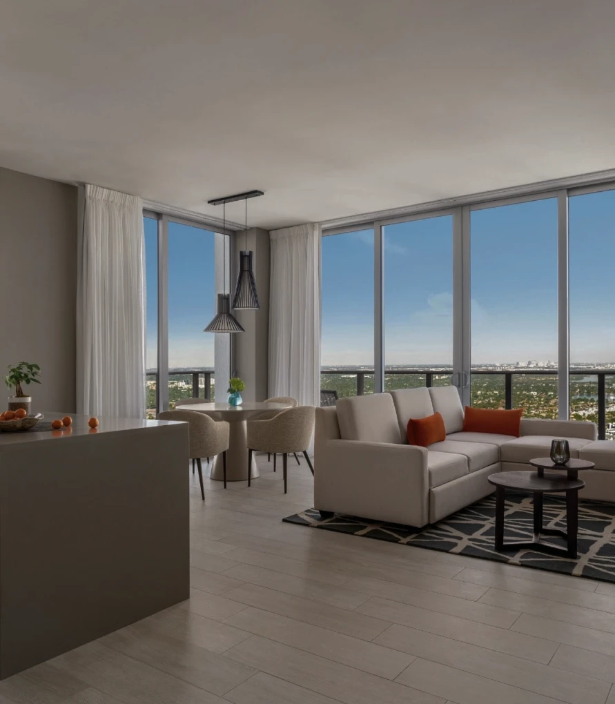 Photo of interior of a modern condo apartment
